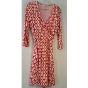 41Hawthorn Renesme Orange Geo Cube Faux Wrap Dress USA Made Paper Tag Size XL